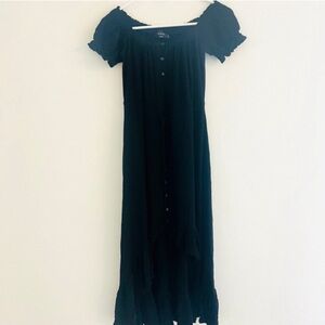 Vici Black Off Shoulder Stretchy High Low Midi Dress Small